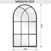 Aoibox Arched Window Wall Mirror, Decorative Mirror for Bathroom, Bedroom, Entryway, Living Room, Farmhouse Wall Decor with Metal Frame in Black - 3 of 4