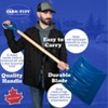 FARM-TUFF Durable Snow Shovel with Ash Hardwood Handle and Large Non Stick Plastic Blade, Blue, 18in - 2 of 4
