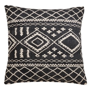 22"x22" Oversize Poly Filled Mud Cloth Pattern Square Pillow: Bohemian Style, Removable Cover - Saro Lifestyle - 1 of 4