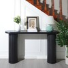 Wooden Console Table with Fluted Leg Design and Slim Space-Saving Profile, Modern Narrow Entryway and Sofa Table - 4 of 4