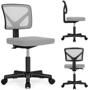CAVINAS Mesh Swivel Office Chair on Wheels,Gaming Chair with Adjustable Height and Lumbar Support,Computer Chair with Low-Back for Office - 1 of 4