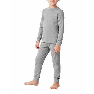 City Threads Boys USA-Made Soft & Cozy Thermal Long Johns 2-Piece Set - Warm Base Layer & Loungewear - 1 of 4