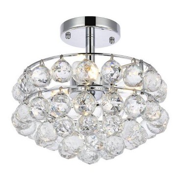 Savannah 12" Chrome Flush Mount with Crystal Accents