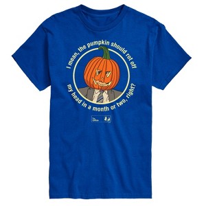 Men's - The Office - Dwight Halloween Pumpkin Head Short Sleeve Graphic T-Shirt - 1 of 4