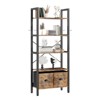Aoxun 5-Tier Bookshelf with 2 Storage Drawers, Industrial Display Standing Shelf with Metal Frame - 2 of 4