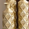 Angel Sar Metal Floor Vase, Tall Large Floor Vase with Glittering Triangle Prism Design (Set of 3) - 4 of 4