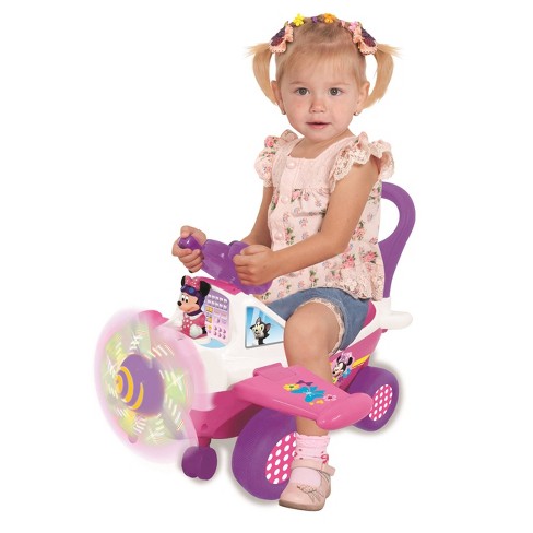 Lights N’ Sounds Minnie Mouse Activity Plane Ride-On,Rotating Light-Up Propeller 