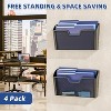 Simple Trending 4 Pockets Wall File Organizer, Mesh Hanging File Holder, Metal Vertical Mounted Wall File Storage for Office and Home, Black - 2 of 4