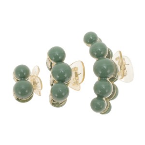 Unique Bargains Fashion Round Hair Clips Hairdo Clip Green 3 Pcs - 1 of 4