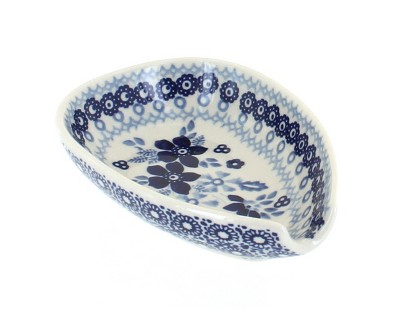 Handmade Polish Pottery Spoon Rest – Red Daisy Design | Microwave & Dishwasher Safe - View #14