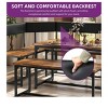 DWVO 3-Piece Dining Table Set for 4-6 People,Corner  Dining Room Table with Left Seat and Bench for Breakfast Restaurant Brown - 4 of 4