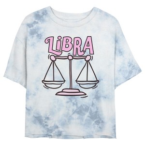Junior's Women Lost Gods Zodiac Libra Art Symbol Crop T-Shirt - 1 of 4