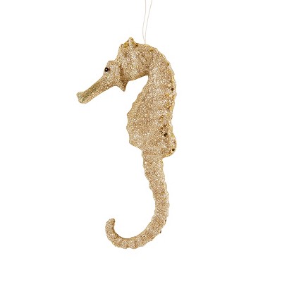 Gallerie II Champagne Glitter Seahorse Ornament