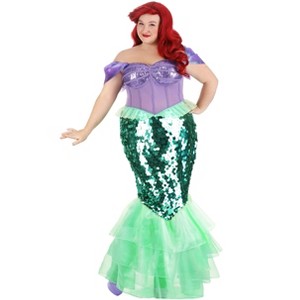 HalloweenCostumes.com Women's Plus Size Disney The Little Mermaid Premium Ariel Mermaid Dress - 1 of 2