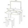 Vanity Table Set Modern with Charging Station and Drawer for Bedroom Makeup - 3irtyhousy - 4 of 4