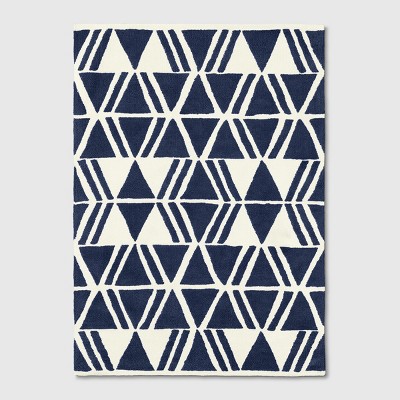 5'x7' Microplush Geo Knitted Area Rug Navy - Project 62™