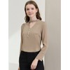 Allegra K Women's Keyhole Stand Collar Long Sleeve Button Front Work Blouses - 2 of 4