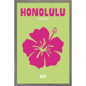 Trends International Reinders: Destinations - Destination Honolulu Framed Wall Poster Prints - 1 of 4