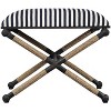 Uttermost Ruddock 23 3/4" Wide Navy Blue and White Striped Ottoman - 2 of 2