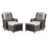 POCASSY Outdoor Swivel Glider Chairs Set of 2 with Ottomans, Patio Furniture Set with All Weather Wicker Outdoor Lounge Accent Chair for Porch Deck - 2 of 4