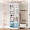 Brown Shoe Storage Cabinet Freestanding Tall Closet Shoe Organizer with Cubbies for 33 Pairs Wooden Shoe Rack for Closet Entryway Living Room - 3 of 4