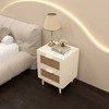 FONTOI Nightstands, Wood Nightstand with 2 Drawers and Shelf, Bedside Table for Kids' Room Bedroom Nursery, Brown, 15"*23.2"*17.7" - 3 of 4