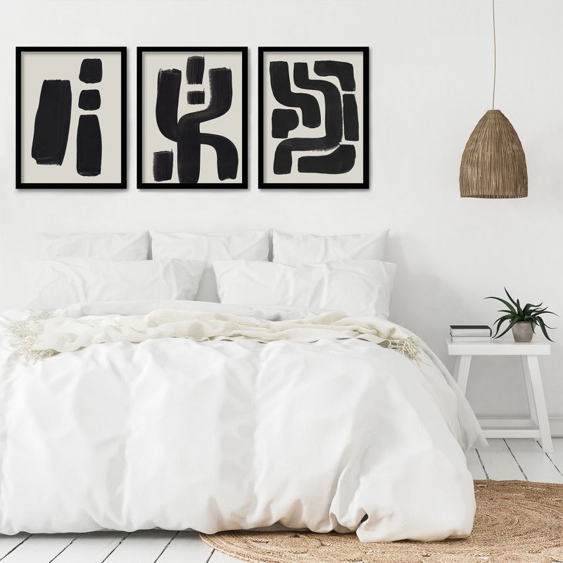 Americanflat Abstract Minimalist (Set Of 3) Triptych Wall Art Ink Mazes By Ejaaz Haniff - Set Of 3 Framed Prints, 3 of 7