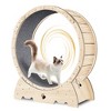 YOOCOZZ 37" Cat Exercise Wheel with Carpeted Runway, Cat Sport Treadmill Wheel for Kitty's Longer Life, Fitness Weight Loss Device-Natural - 2 of 4