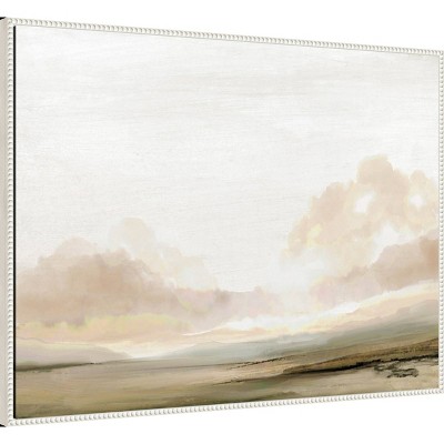 Southern Landscape Abstract Canvas Wall Art with White Floater Frame