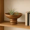 Decorative Round Wood Bowl with Ribbed Base for Coffee Table - Modern Centerpiece Table Decoration or Entryway Table for Home Decor Accent - 5", Brown - 3 of 4
