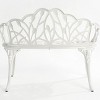 Cast Aluminum Garden Bench with Butterfly Design, Outdoor Patio Bench for Porch, Deck or Lawn Seating, Weather-Resistant and Stylish-The Pop Home - 3 of 4