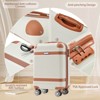 3 PCS ABS Lightweight Hard Shell Carry on Luggage(20") with Travel Bag, Spinner Wheels and TSA Lock - ModernLuxe - 3 of 4