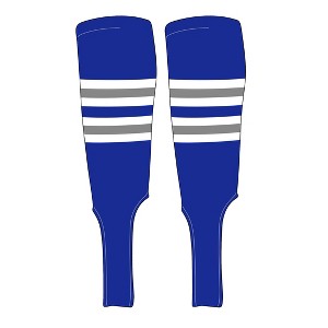 MK Socks Traditional Baseball Stirrups Pattern F-7 Royal, White, Silver (M) - 1 of 2