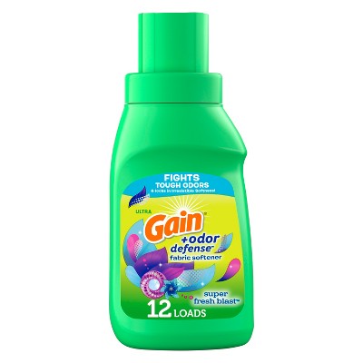 Gain + Odor Defense Fabric Softener, Super Fresh Blast Scent, 10 fl oz, 12 Loads