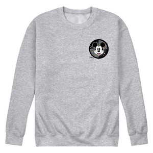 Men's - Disney - Mickey Mouse Retro Vinyl Music Record Graphic Fleece Sweatshirt - 1 of 4