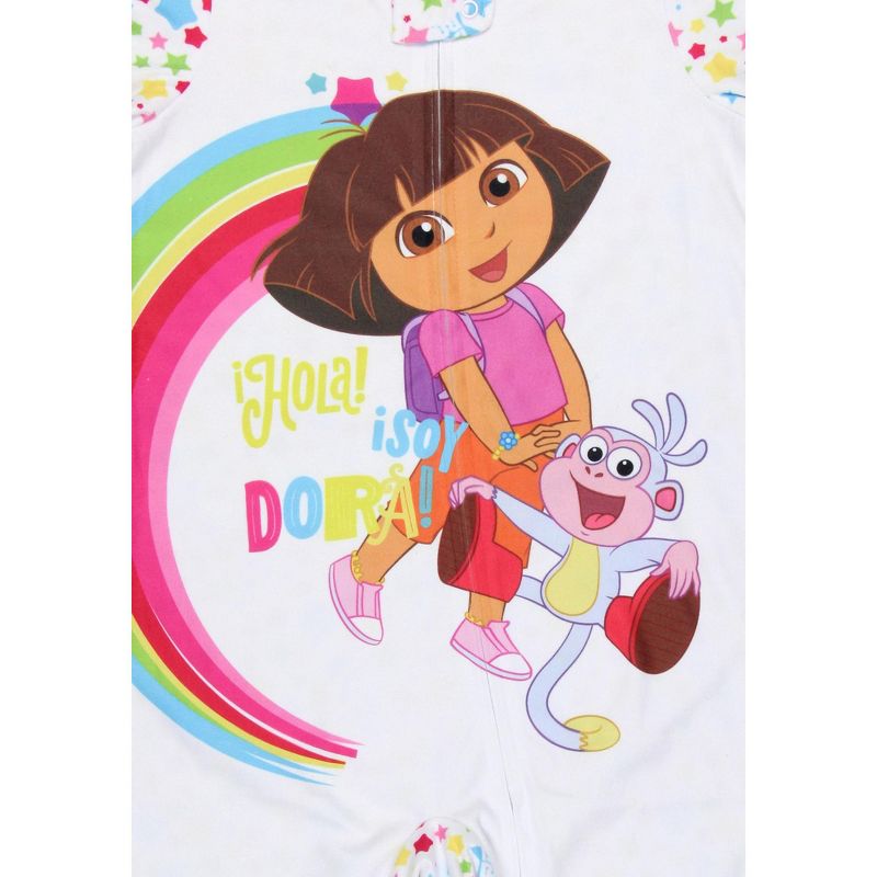 Nickelodeon Toddler Girls' Dora the Explorer Union Suit Footless Pajama White, 2 of 4