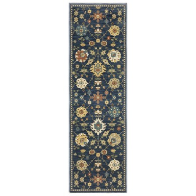Oriental Weavers Francesca FR02L Blue/Gold Indoor Area Rug - 2'3" x 7'6"