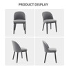 Dining Chairs Set of 2, Modern Fabric Upholstered Kitchen Side Chairs with Curved Backrest and Wood Leg, Armless Dining Chair for Restaurant/Cafe - 3 of 4