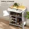 Rolling Kitchen Cart, Kitchen Island with Storage Drawer, 9-bottle Wine Rack, Door Cabinetsen Countertop - 4 of 4