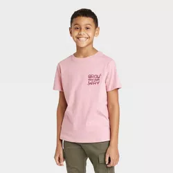 Boys' Short Sleeve 'Grow Your Own Way' Graphic T-Shirt - Cat & Jack™ Rose Pink