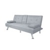65.7”Futon Sleeper Sofa Bed,3 Angles for Adjusting,Manufactured Wood Frame, Tailored Linen Upholstery,Metal Chrome Legs,Light Gray - 3 of 4