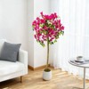 Bougainvillea Artificial Tree, 5FT Faux Planter Potted Fake Tree with Blooming Pink Flowers, Artificial Plants for Front Door Porch Patio - 4 of 4