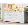 6 Drawer Dresser for Bedroom, 55" Wide Wooden Dresser with LED Light, Large Storage Chest of Drawers for Closet - 2 of 4