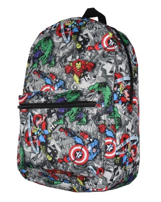 Marvel Avengers Vintage Comic Characters Laptop School Travel Backpack Grey Target