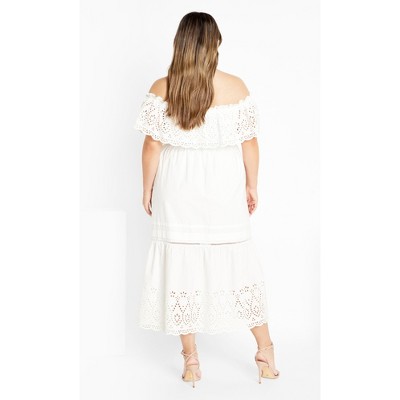 Women's Plus Size Jayde Dress - ivory | CITY CHIC