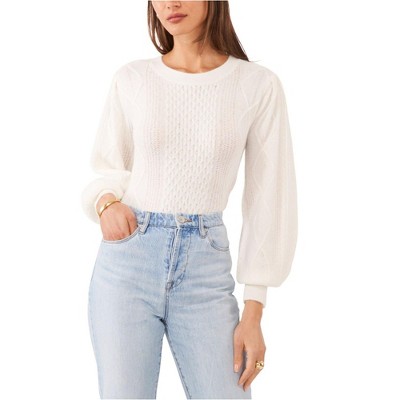 1.STATE Womens Variegated Cables Knit Sweater