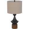 Cal Lighting BO-3125TB 150W 3 Way Sterling Metal/Rubber Wood Table Lamp with Drum Linen Shade - 3 of 4