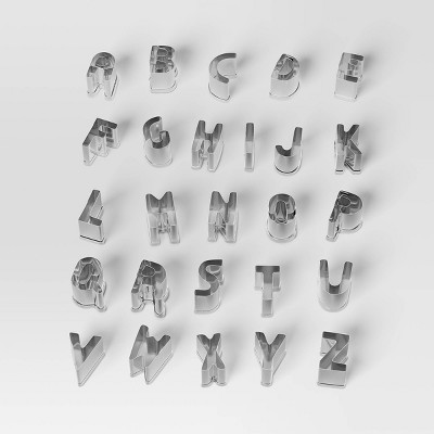 Image of 26pc Christmas Alphabet Cookie Cutter Set Silver - Wondershop™