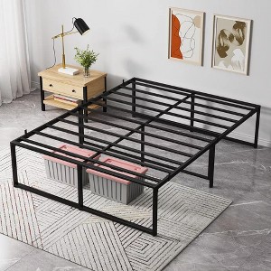 EcoSummer Queen Metal Bed Frame Platform ¨C 14-Inch Height with Durable Steel Slats, No Box Spring Needed, Easy to Assemble, Quiet and Sturdy - 1 of 4