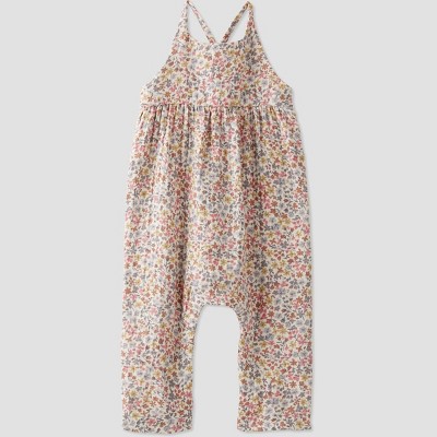 Image of little Planet By Carter's Baby Ditsy Floral Gauze Jumpsuit - 6M